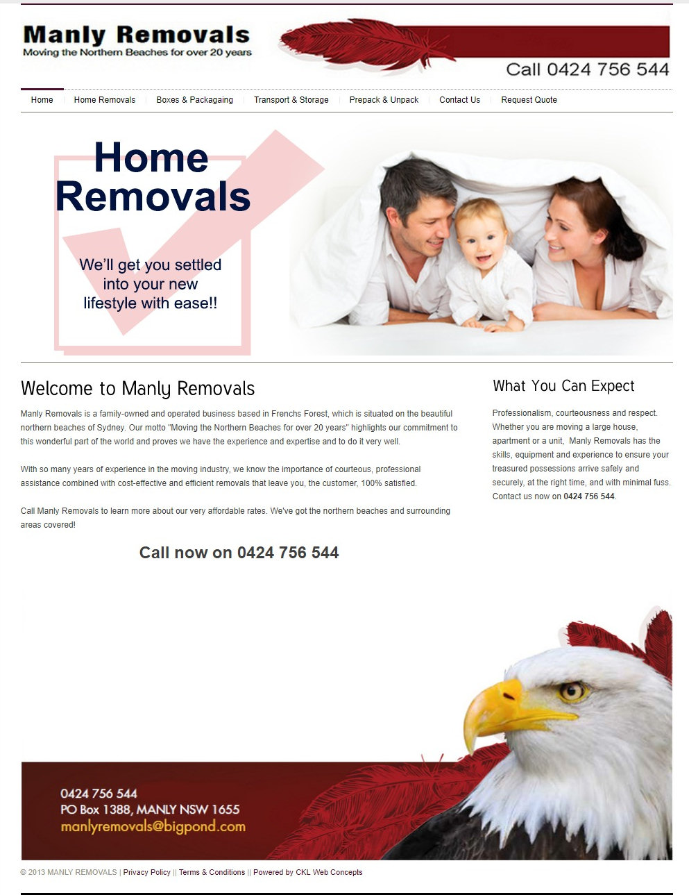 Manly Removals development by CKL Web Concepts